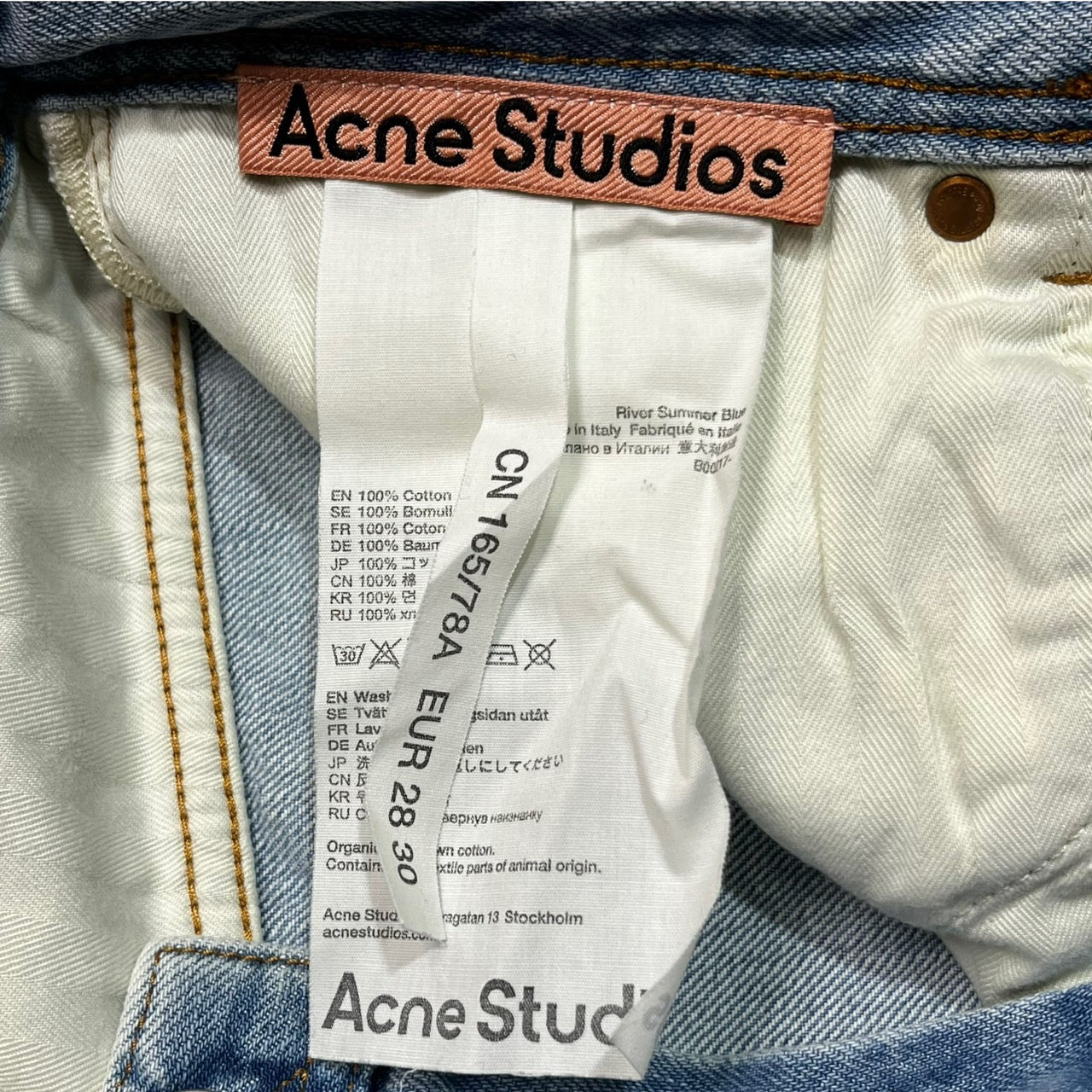 Acne Studios(アクネストゥディオズ) slim tapered jeans スリム テパード ジーンズ B00217 SIZE 28-30 ライトインディゴ