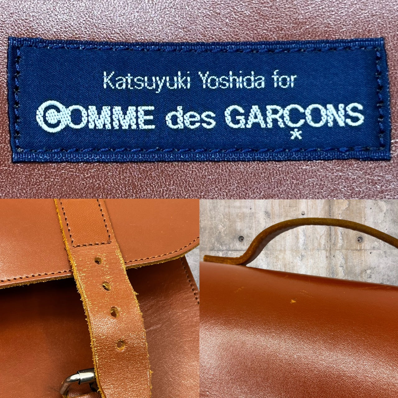 Katsuyuki Yoshida for COMME des GARCONS(カツユキヨシダフォーコムデギャルソン) aoyama limited 2WAY leather shoulder bag/青山限定2WAYレザーショルダーバッグ/吉田克幸 ブラウン