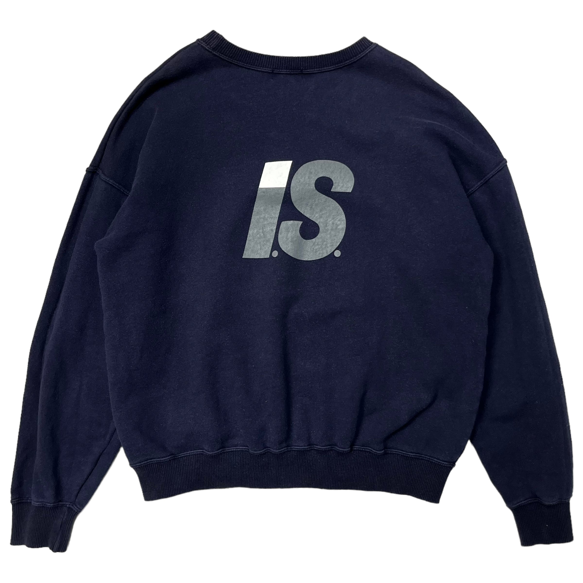 i.s. ISSEY MIYAKE(アイエス イッセイミヤケ) 90's IS logo sweat  pullover/アイエスロゴスウェットプルオーバー/90年代/ヴィンテージ IS10-JL001 SIZE M ネイビー×グレー