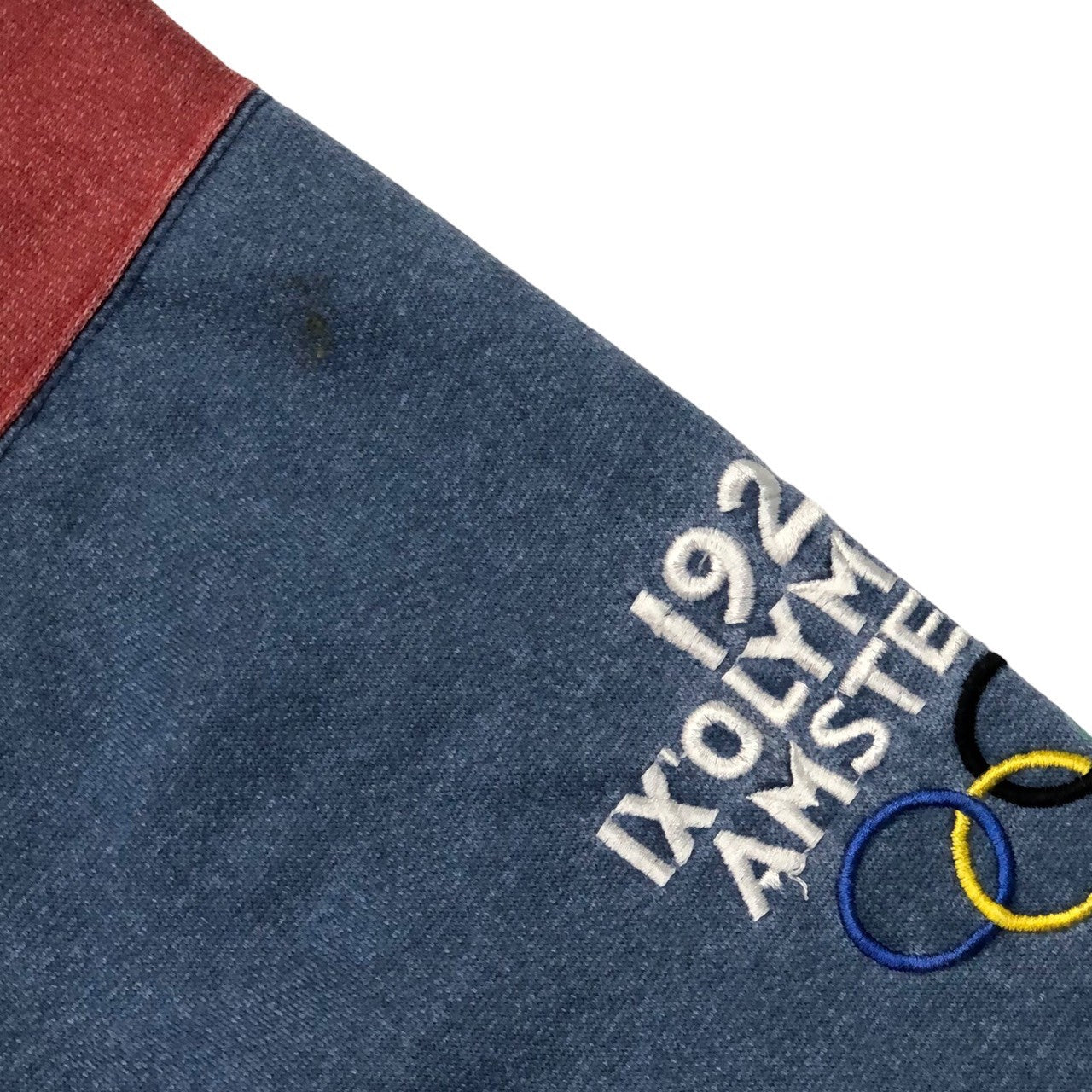 adidas(アディダス) 80's 1928 IX olympiade Amsterdam sweatshirt  ロサンゼルスオリンピック アムステルダム スウェットシャツ 80年代 ヴィンテージ SIZE表記消え(XL程度) ブルー×レッド 袖切りっぱなしカスタム品