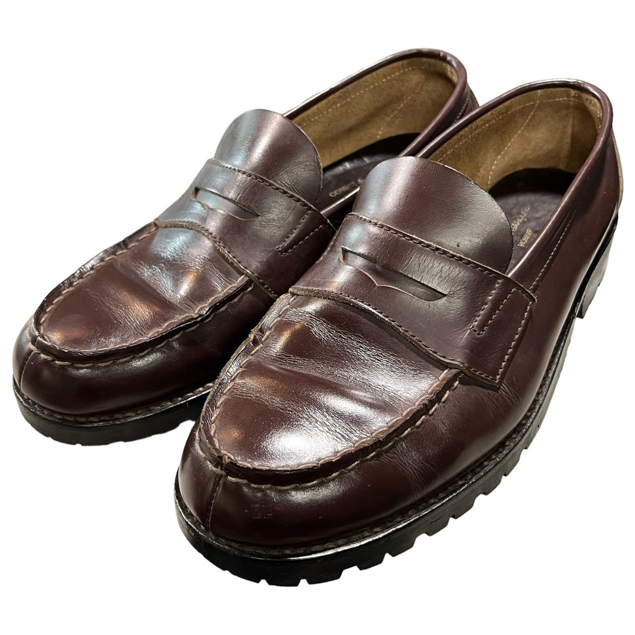 COMME des GARCONS HOMME(コムデギャルソンオム) 00s command sole  loafers/コマンドソールローファー/革靴 SIZE表記消え(推定24.5cm程度) ブラウン 日本製